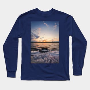 foamy tire in the lake water Long Sleeve T-Shirt